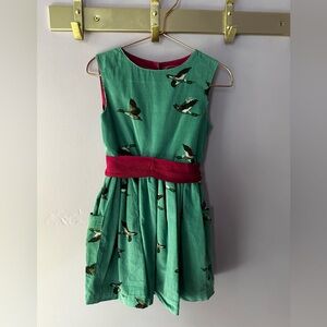Joules Green Corduroy Mallard Duck Dress Size 4
